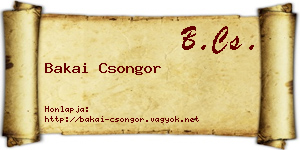 Bakai Csongor névjegykártya